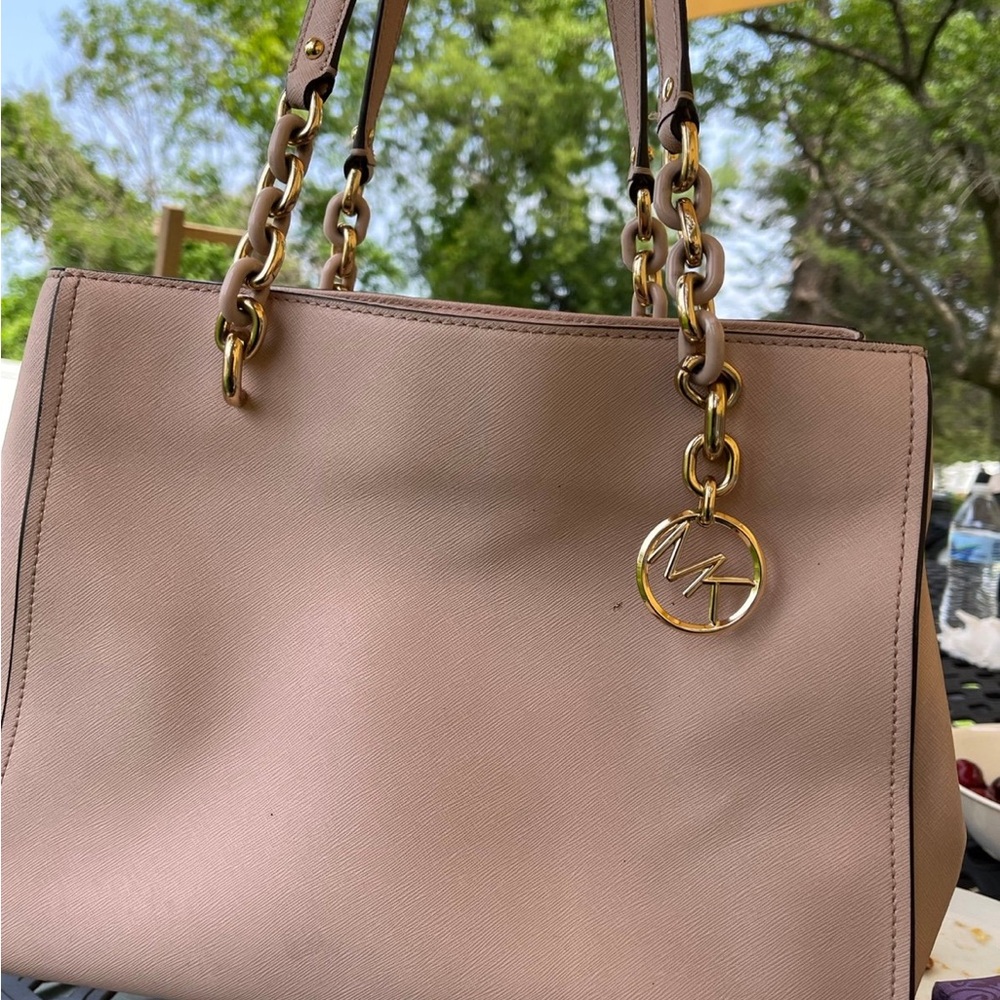 Michael Kors Blush Handbag with Gold Accents